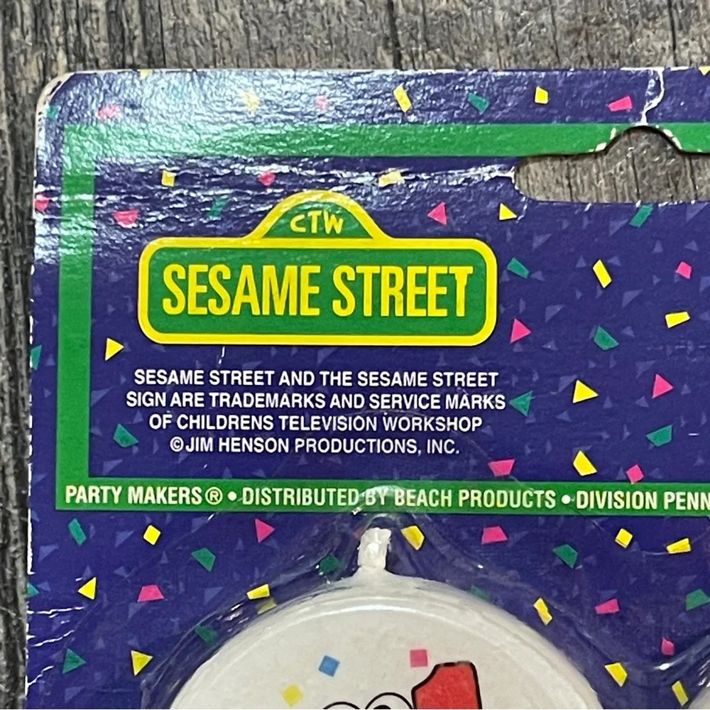 Vintage Sesame Street “You’re 1!” Birthday Cake Candle Elmo Big Bird Cookie New